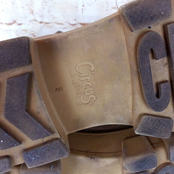 Circus Sam Edelman Boots Womens 8 Brown Dane Canvas Chunky Lug-Sole Combat - Picture 13 of 15